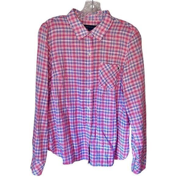 Tommy Hilfiger | Women’s Long Sleeve Plaid Pattern Button Down Blouse Top Sz S/P - Picture 3 of 8